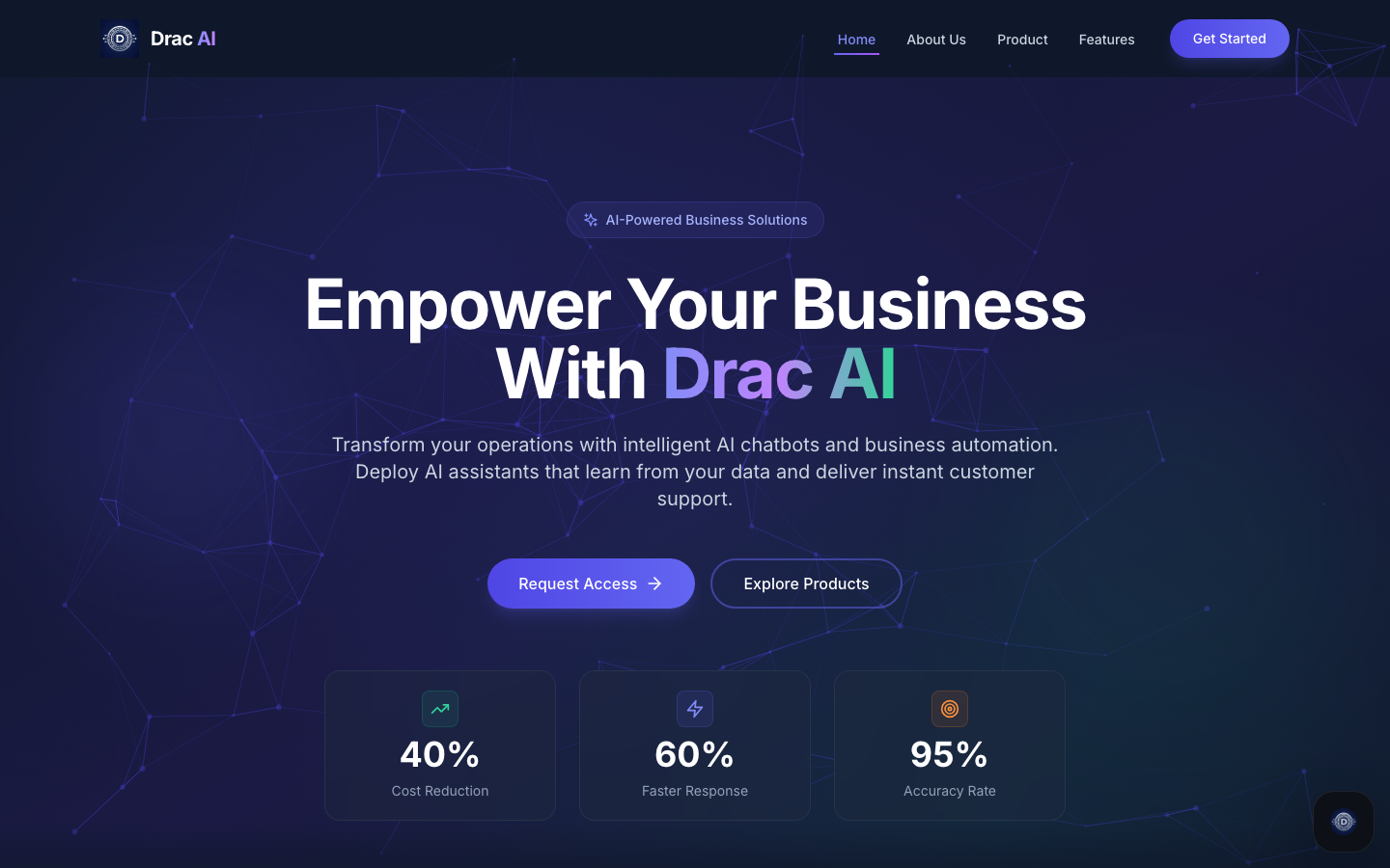 Drac AI landing page